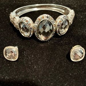 Brighton Crystal bangle bracelet and matching earrings